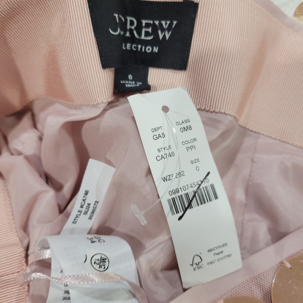 J Crew Collection circle-sequin mini skirt Sz 0 CA746 NWT - Picture 6 of 8
